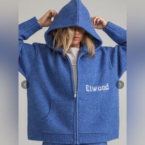 Elwood knit zip up sweater true blue
